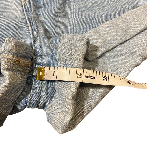 Forever 21 Size 29 Distressed High Rise Button Fly Cuffed Hem Denim Jean Shorts - Picture 13 of 16